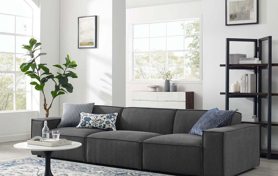 Atlas 3-Piece Sectional Sofa in Charcoal