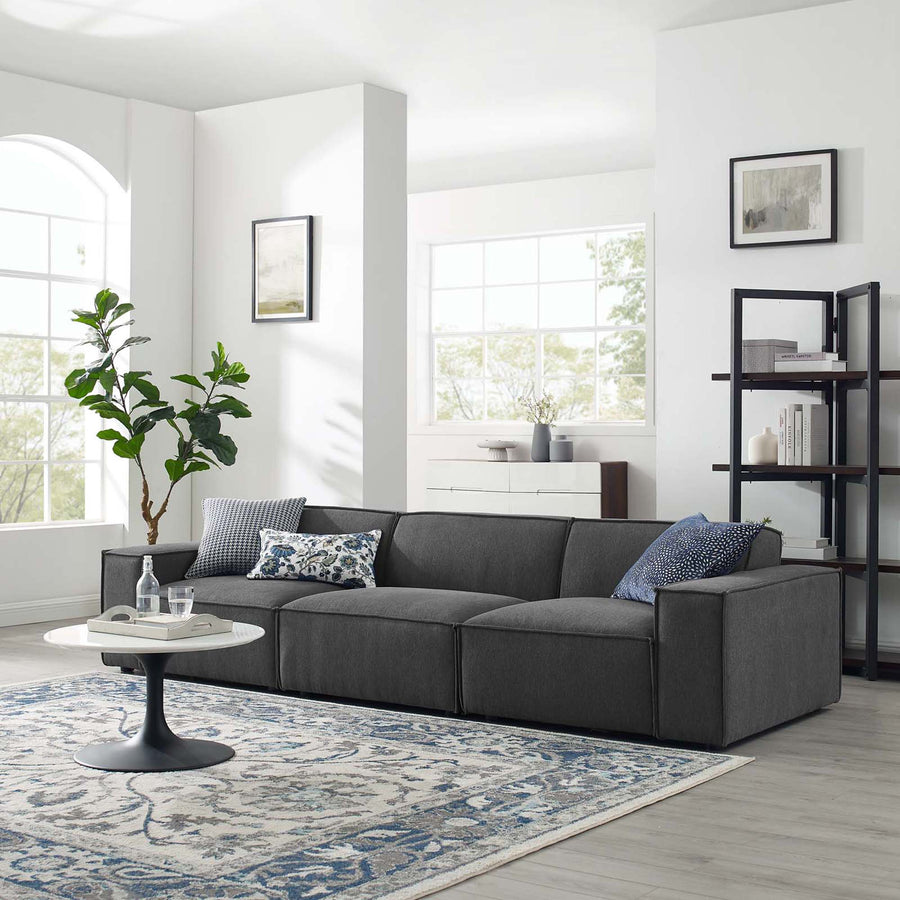 Atlas 3-Piece Sectional Sofa in Charcoal