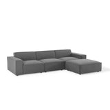 Atlas 4-Piece Sectional Sofa in Charcoal