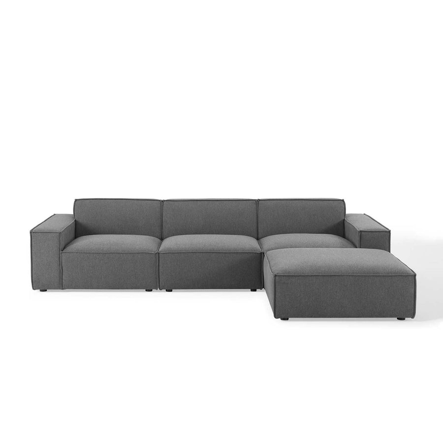 Atlas 4-Piece Sectional Sofa in Charcoal