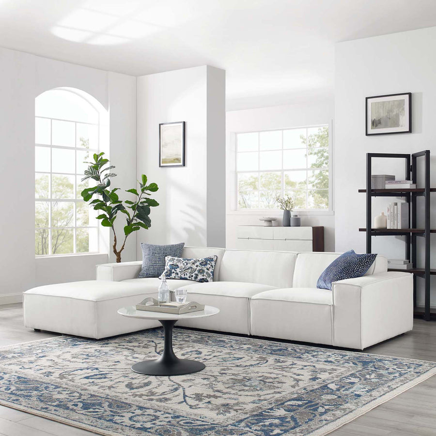 Atlas 4-Piece Sectional Sofa in White