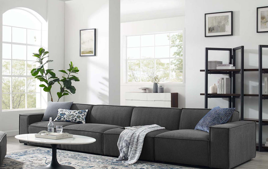 Atlas 4-Piece Sectional Sofa in Charcoal