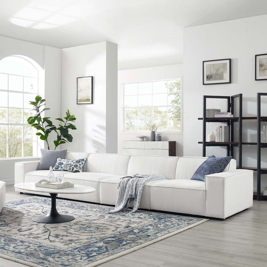 Atlas 4-Piece Sectional Sofa in White