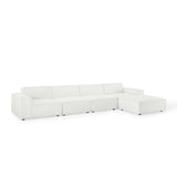 Atlas 5-Piece Sectional Sofa in White