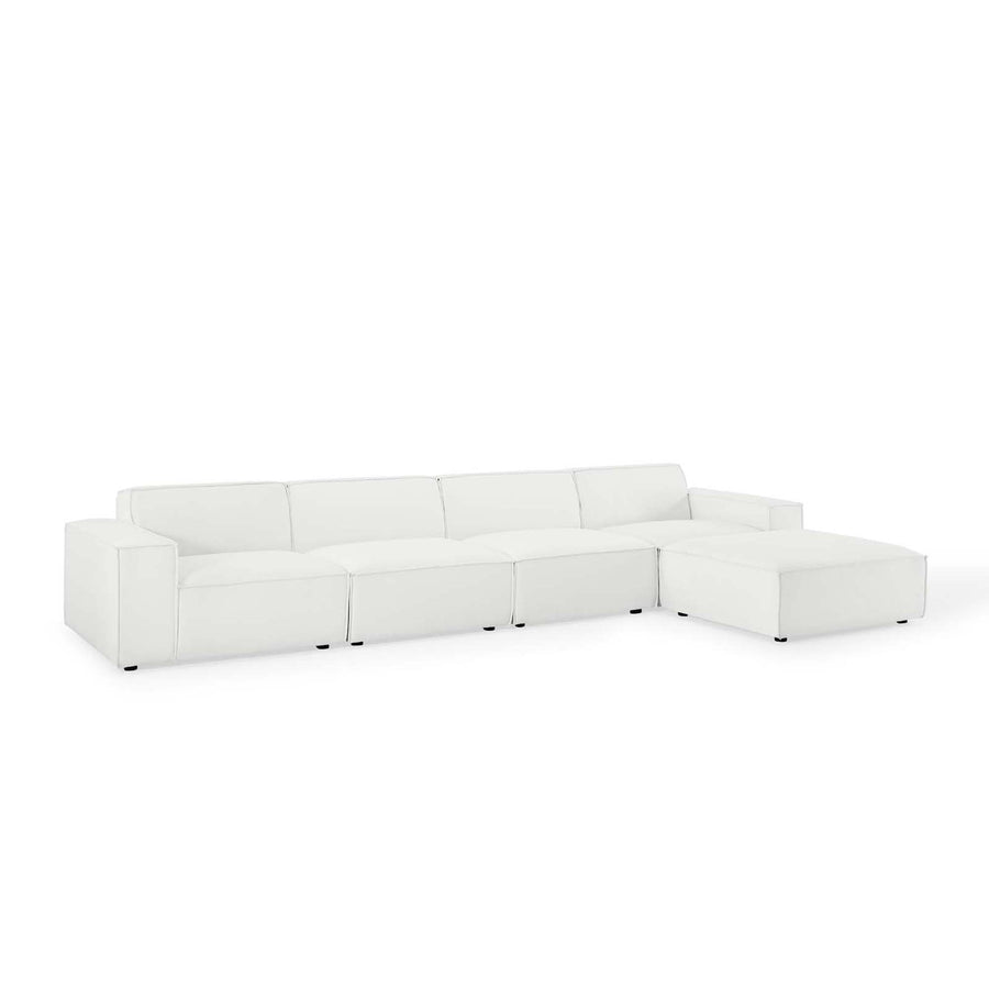 Atlas 5-Piece Sectional Sofa in White