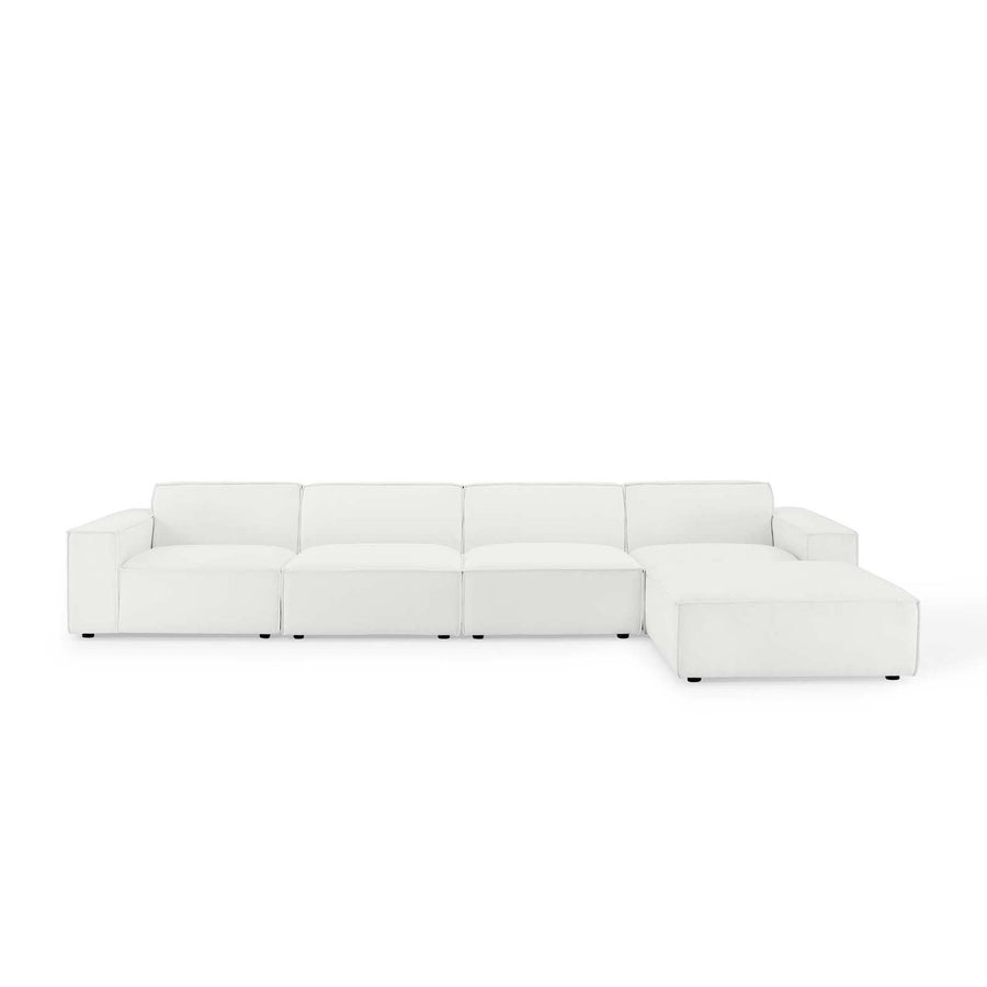 Atlas 5-Piece Sectional Sofa in White