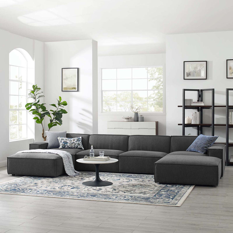Atlas 6-Piece Sectional Sofa in Charcoal