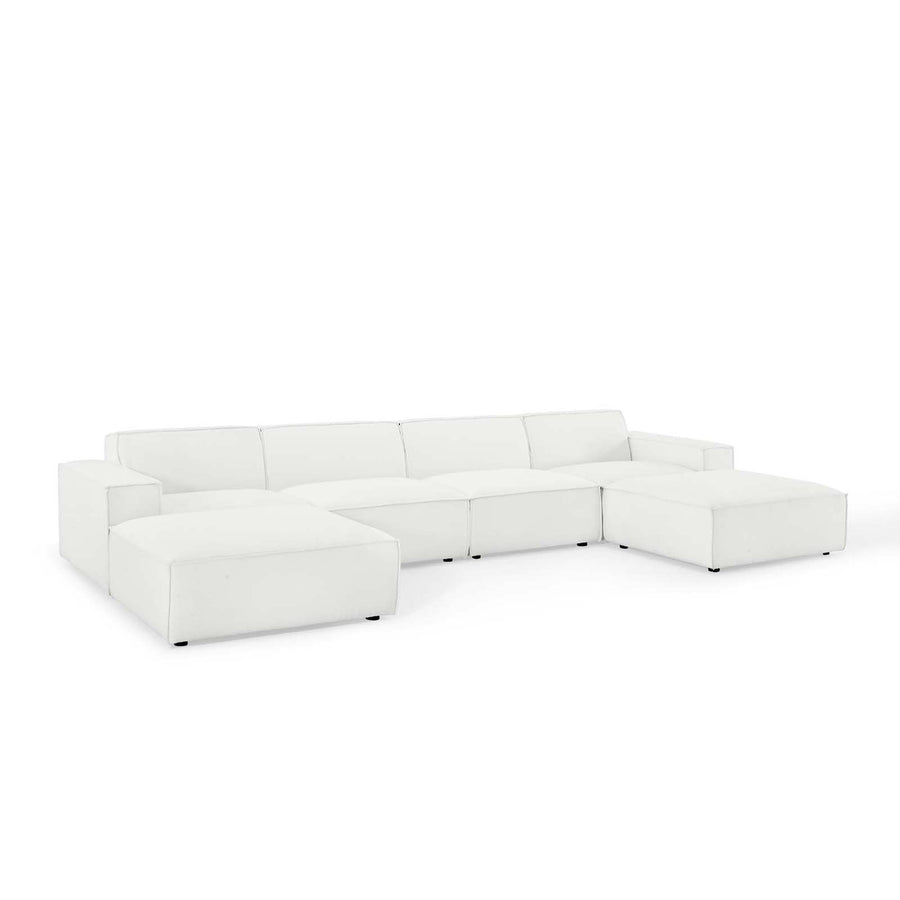 Atlas 6-Piece Sectional Sofa in White