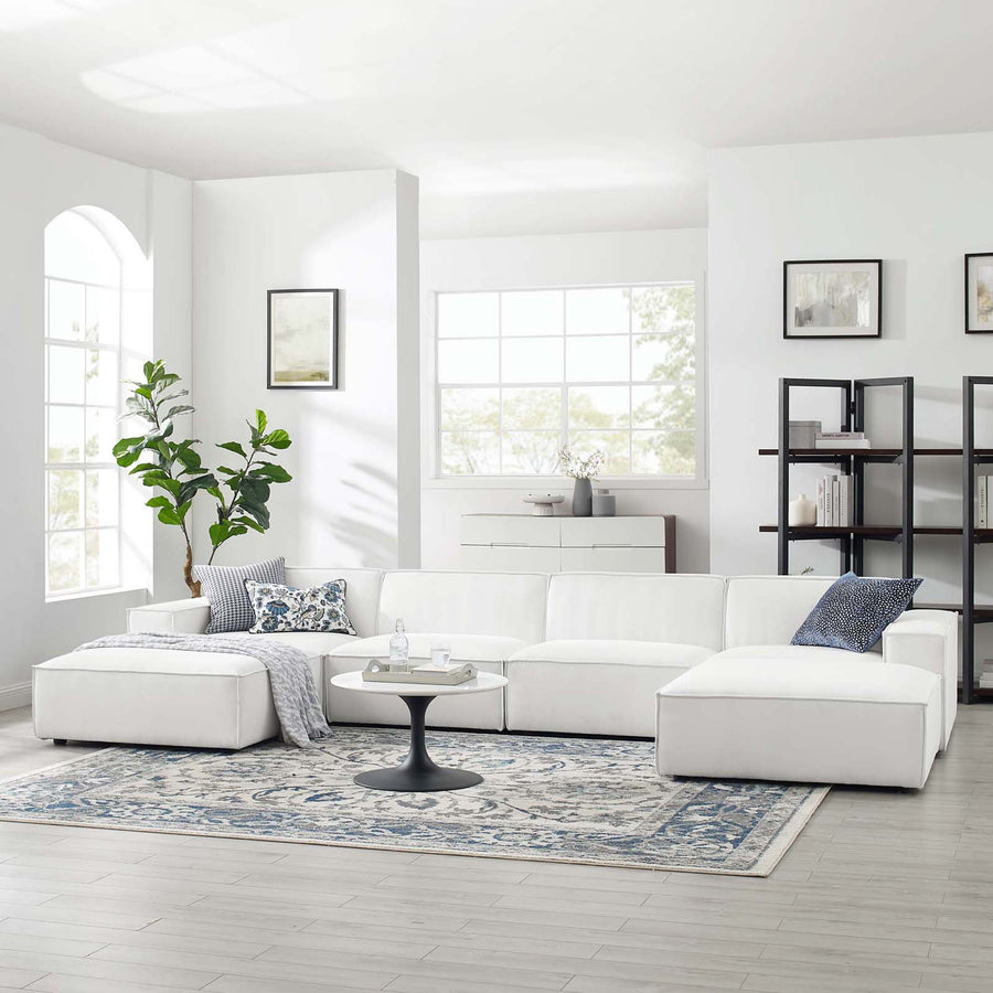 Atlas 6-Piece Sectional Sofa in White