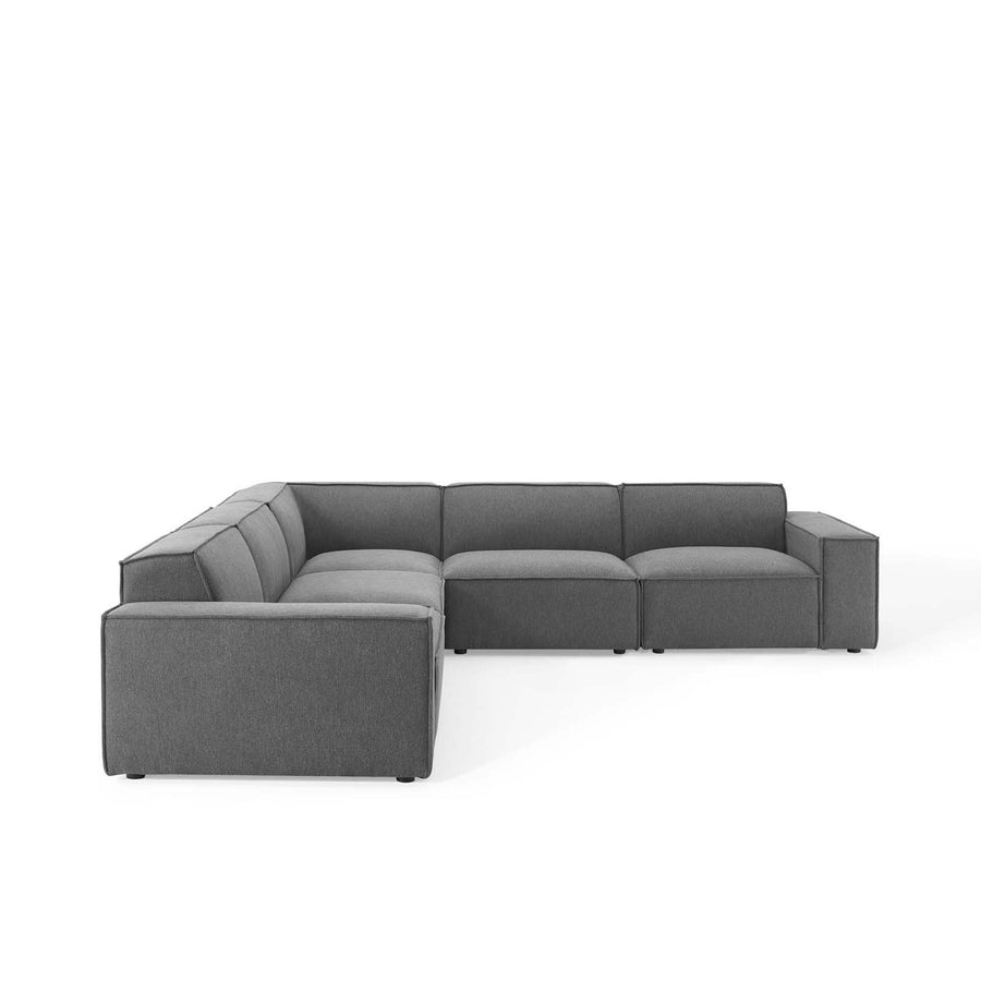 Atlas 5-Piece Sectional Sofa in Charcoal