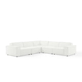 Atlas 5-Piece Sectional Sofa in White