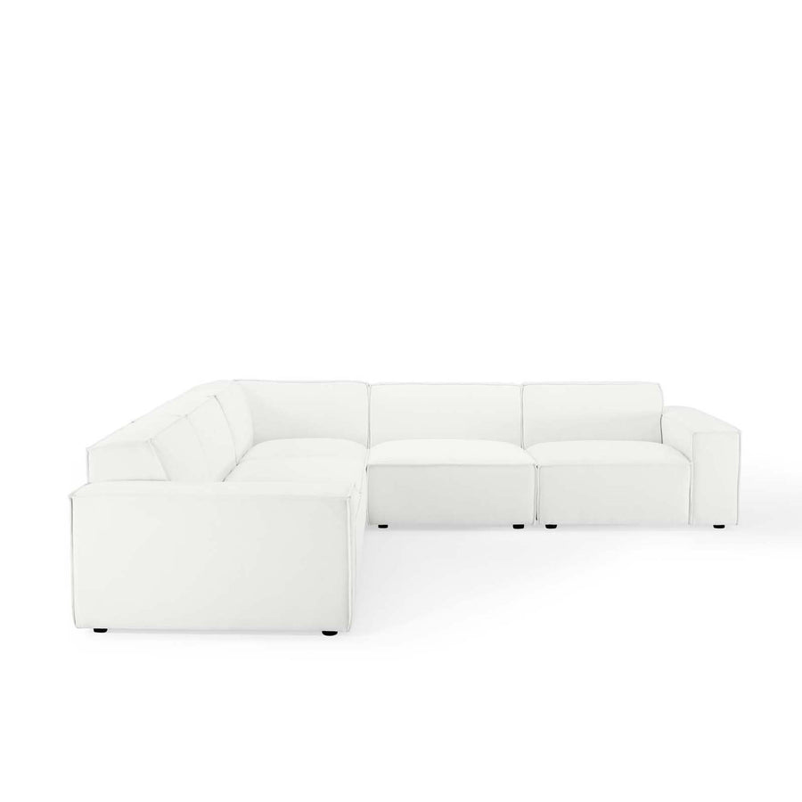 Atlas 5-Piece Sectional Sofa in White