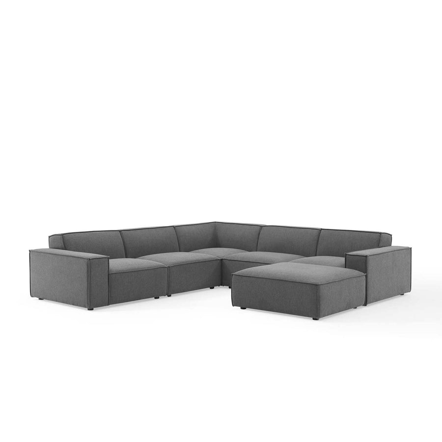 Atlas 6-Piece Sectional Sofa in Charcoal