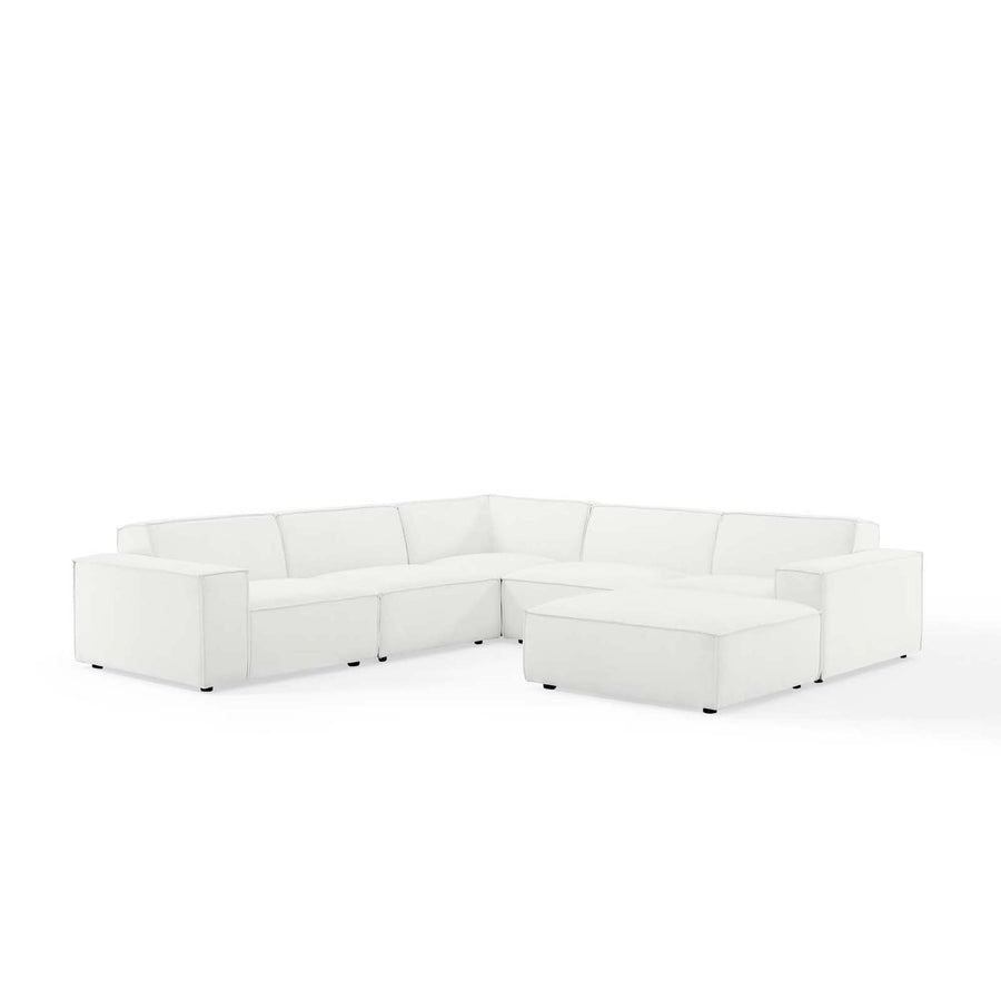 Atlas 6-Piece Sectional Sofa in White