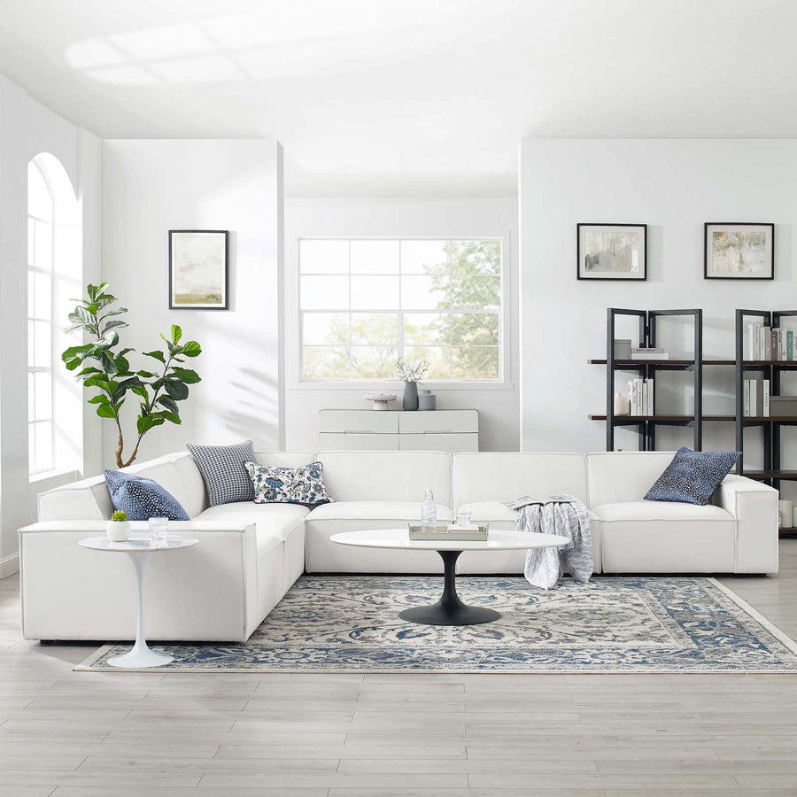 Atlas 6-Piece Sectional Sofa in White