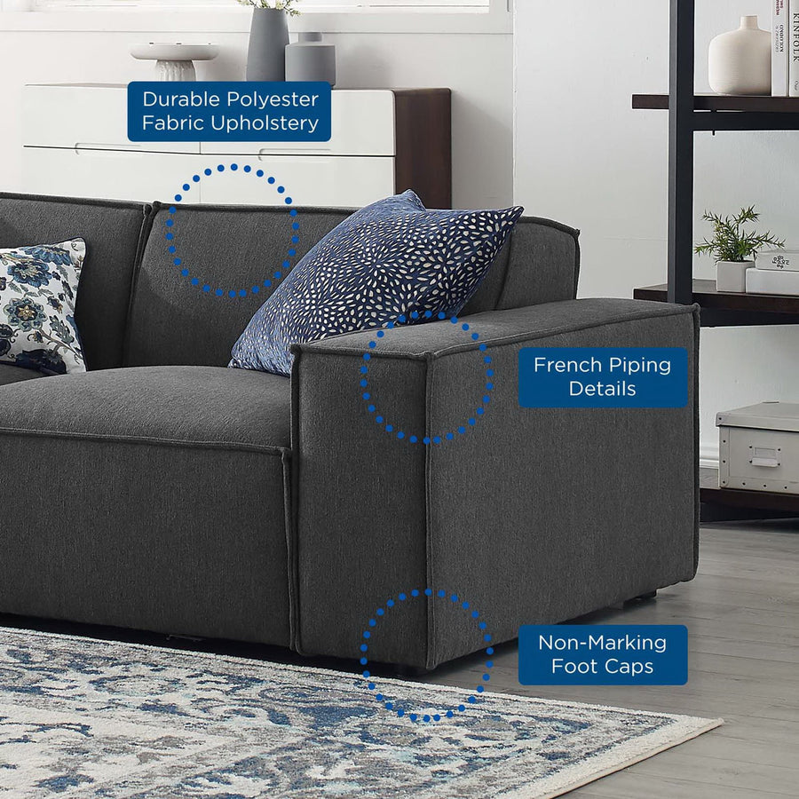 Atlas 7-Piece Sectional Sofa in Charcoal
