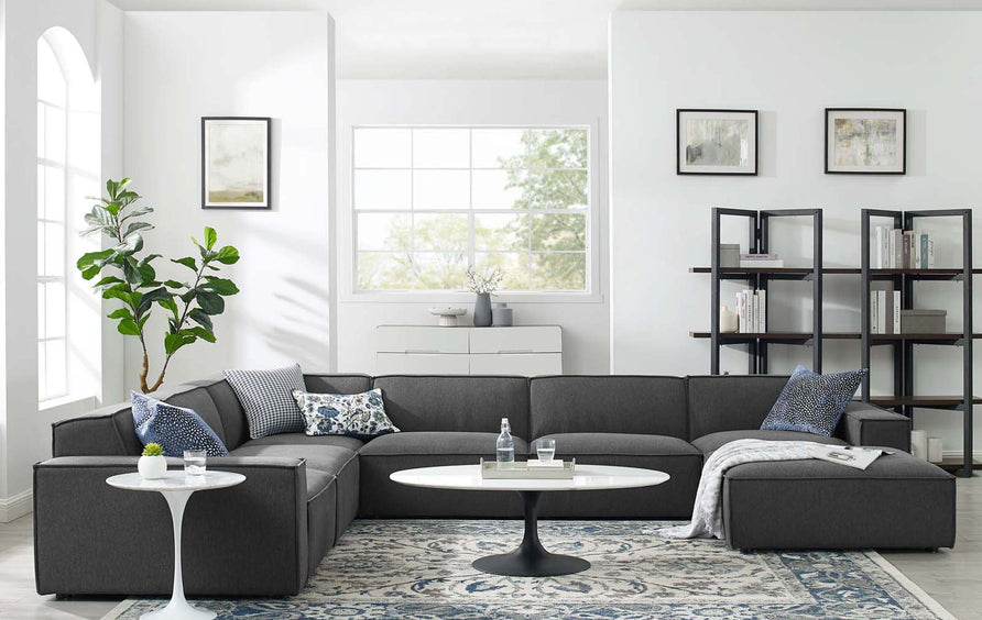 Atlas 7-Piece Sectional Sofa in Charcoal