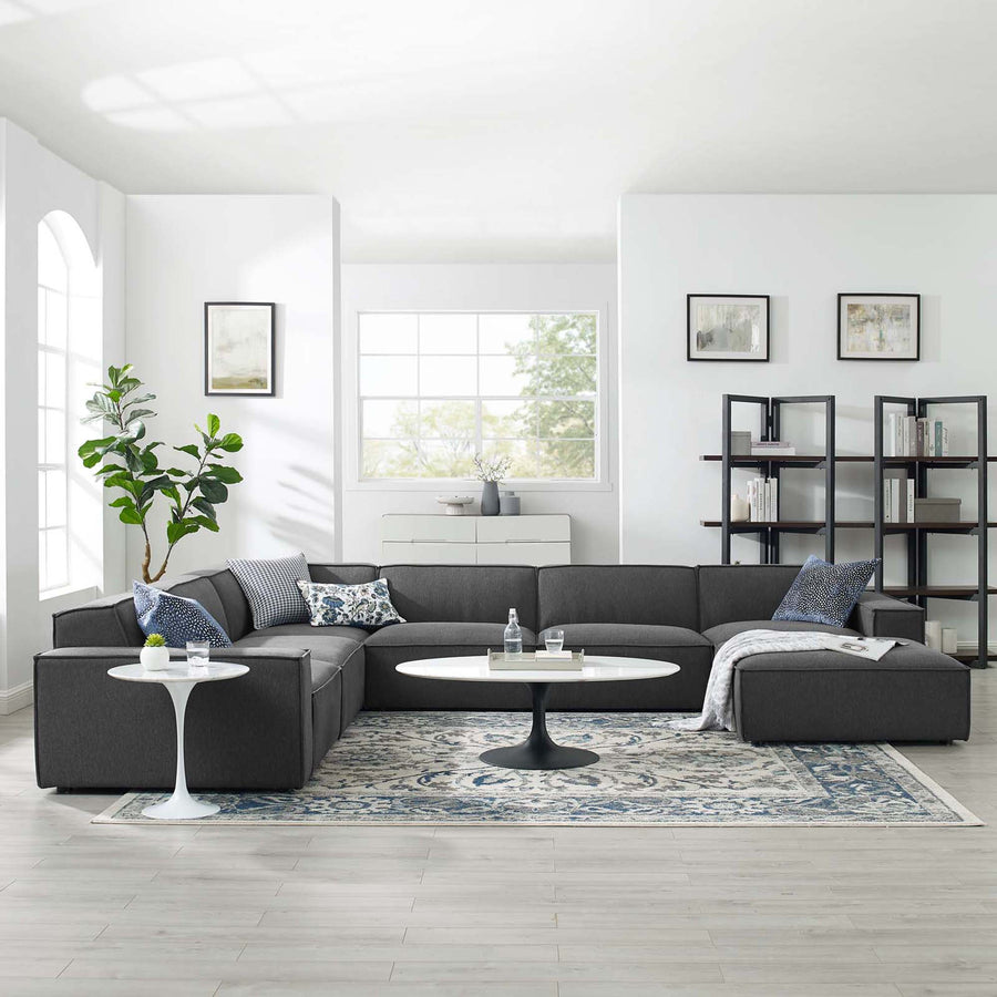Atlas 7-Piece Sectional Sofa in Charcoal