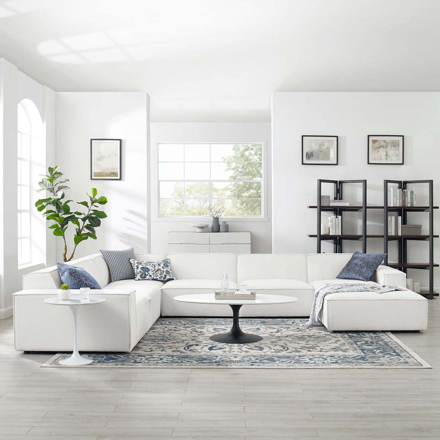 Atlas 7-Piece Sectional Sofa in White