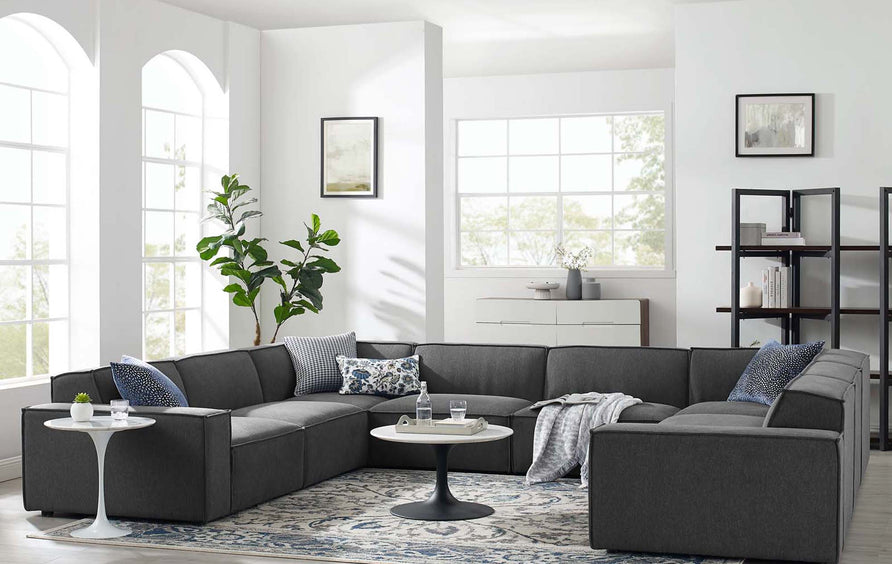Atlas 8-Piece Sectional Sofa in Charcoal