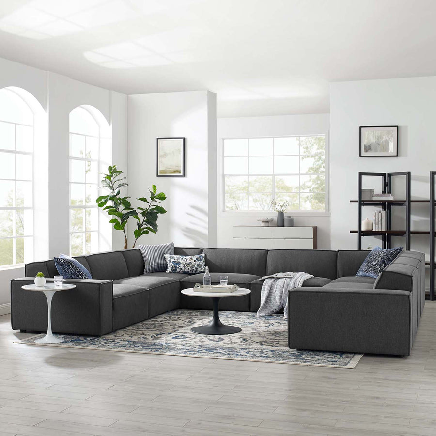 Atlas 8-Piece Sectional Sofa in Charcoal