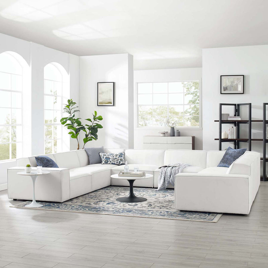 Atlas 8-Piece Sectional Sofa in White