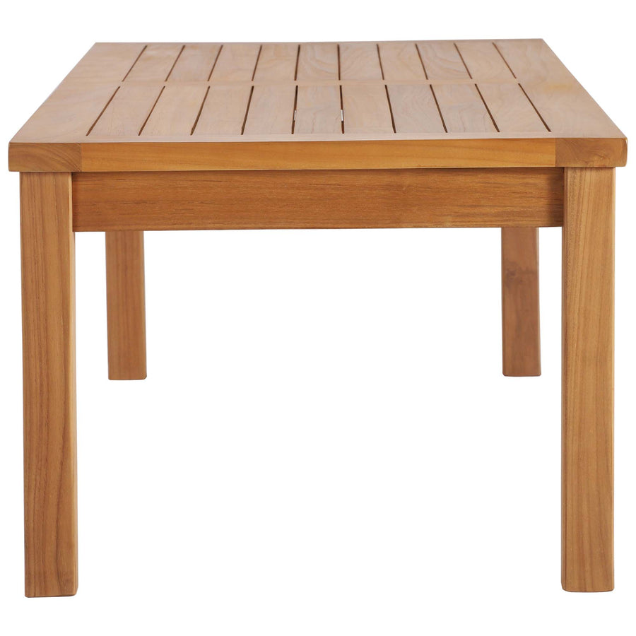 Cedar Outdoor Patio Teak Wood Coffee Table in Natural