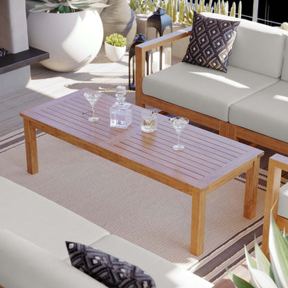 Upland Outdoor Patio Teak Wood Coffee Table by Furniture For America