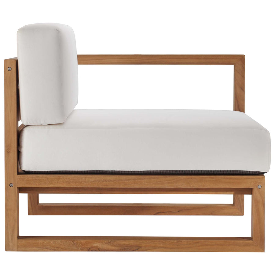 Cedar Outdoor Patio Right-Arm Chair in Natural White