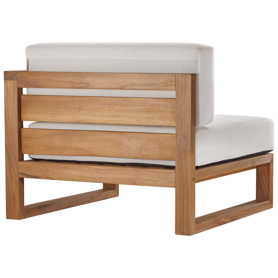 Cedar Outdoor Patio Right-Arm Chair in Natural White