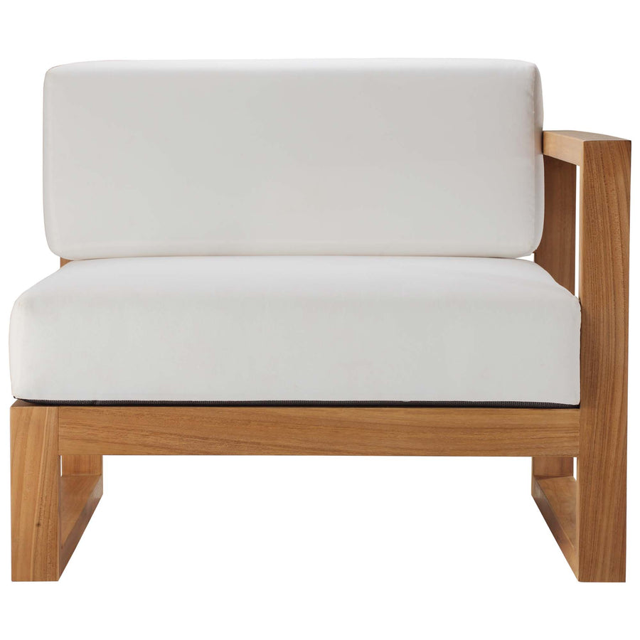 Cedar Outdoor Patio Right-Arm Chair in Natural White