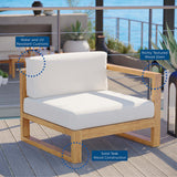 Cedar Outdoor Patio Right-Arm Chair in Natural White
