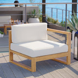 Cedar Outdoor Patio Right-Arm Chair in Natural White