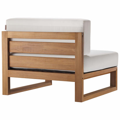 Upland Outdoor Patio Teak Wood Armless Chair by Furniture For America