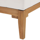 Fable Outdoor Patio Teak Wood Corner Chair in Natural White