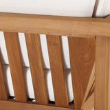 Fable Outdoor Patio Teak Wood Corner Chair in Natural White