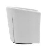 Hadley Tufted Performance Velvet Swivel Armchair in Light Gray