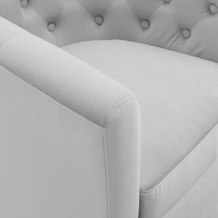 Prospect Tufted Performance Velvet Swivel Armchair in Light Gray