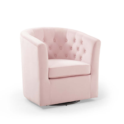 Prospect Tufted Performance Velvet Swivel Armchair by Furniture For America