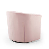 Hadley Tufted Performance Velvet Swivel Armchair in Pink