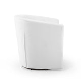 Hadley Tufted Performance Velvet Swivel Armchair in White