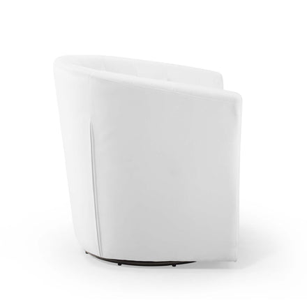 Prospect Tufted Performance Velvet Swivel Armchair in White
