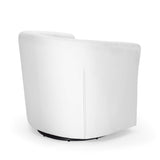 Hadley Tufted Performance Velvet Swivel Armchair in White