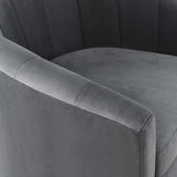 Hadley Performance Velvet Swivel Armchair in Charcoal