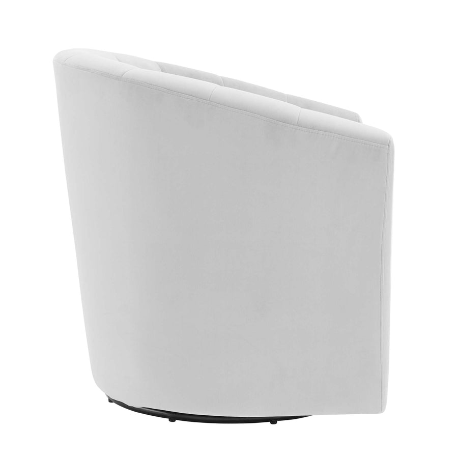 Hadley Performance Velvet Swivel Armchair in Light Gray
