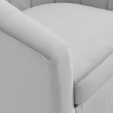 Hadley Performance Velvet Swivel Armchair in Light Gray