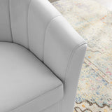 Hadley Performance Velvet Swivel Armchair in Light Gray