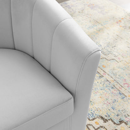 Prospect Performance Velvet Swivel Armchair by Furniture For America