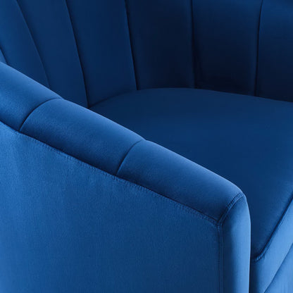 Prospect Performance Velvet Swivel Armchair by Furniture For America
