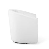 Hadley Performance Velvet Swivel Armchair in White